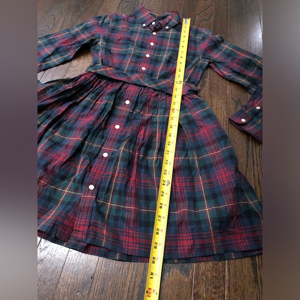Polo Ralph Lauren Girls 12 Red/Blue/Green Tartan Plaid Collared Shirt Dress - Picture 5 of 10